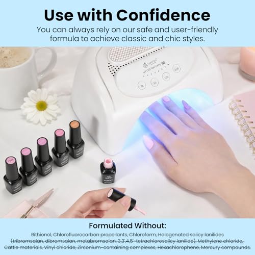 Image of Beetles 36 Colors Gel Nail Polish Set, 42pcs UV Gel Nail Polish Colors Blue Pink Purple Orange Polish Shimmer Glitter Woodland Fairy Collection with Nail Art Rhinestone Spring Gifts for Women Girls
