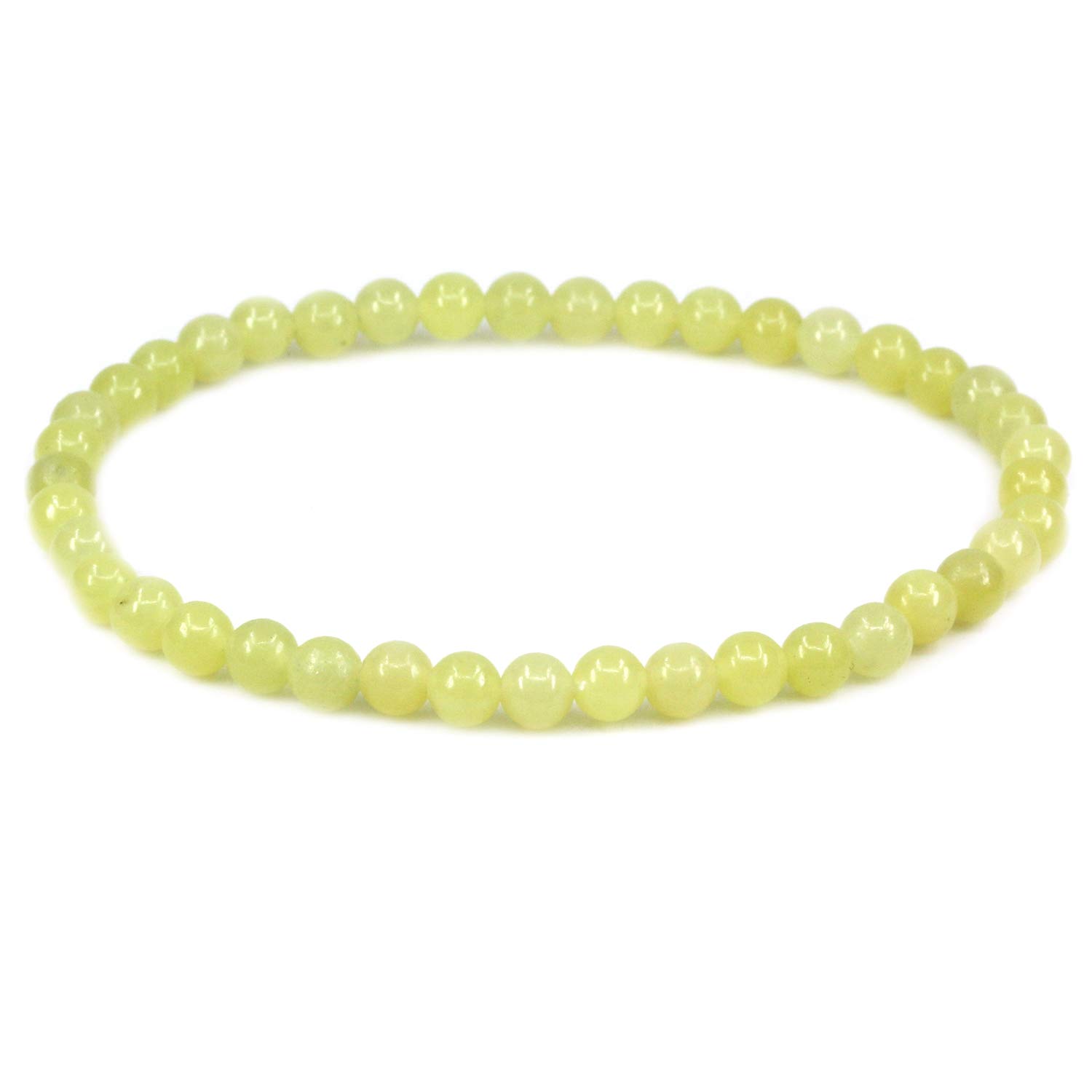 Gem Semi Precious Gemstones 4mm Round Beads Crystal Stretch Bracelet 7 Inch Unisex