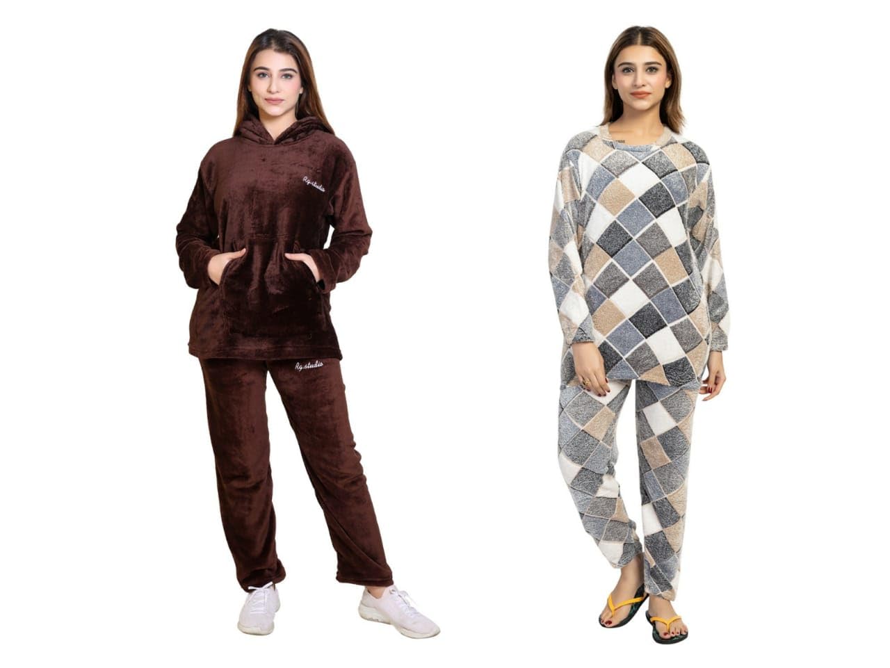 Full Sleeve Wool Nightsuit for Women – Winter Casual Pajama Set, Soft & Cozy (Pack Of 2)-image-14