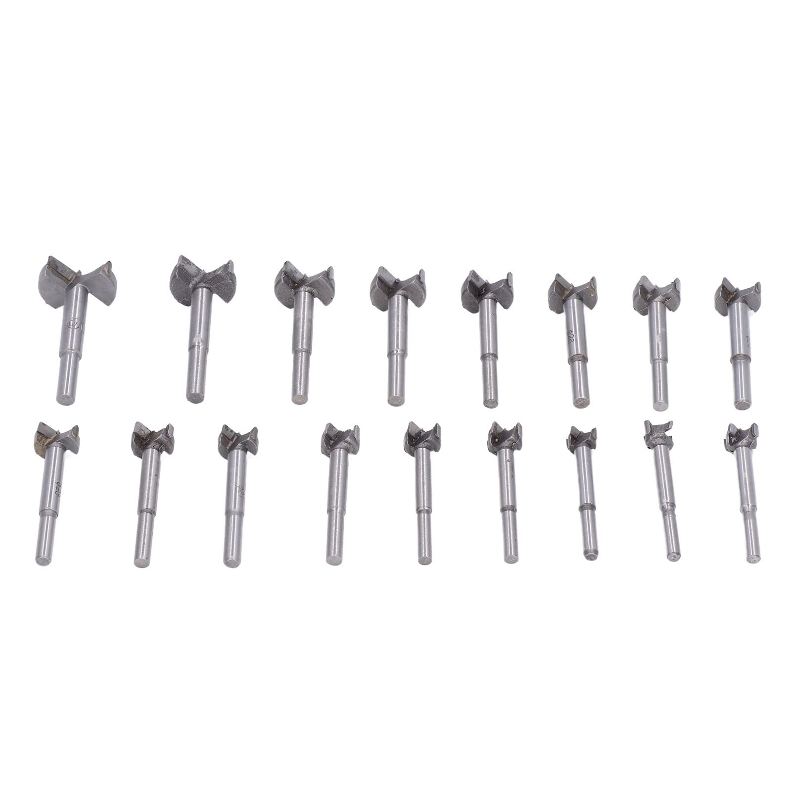 Juego de brocas Forstner de acero al carbono, 17 piezas, brocas para cortar madera con punta centradora y diseño de ala en X, de 15 mm a 40 mm para carpintería, compatible con