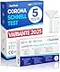 Adeste – 5 x 1er Corona Schnelltest für Zuhause COVID 19 Antigen Rapid Test (Speichel) Selbsttest. Geprüft für neuen 2025-Varianten. Sensibilität 100% bei hoher Viruslast