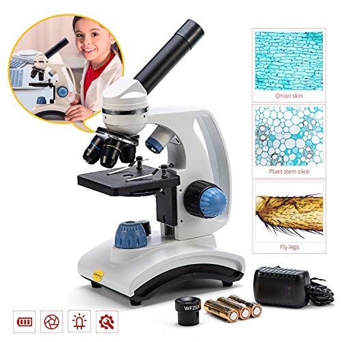 SWIFT SW100 Compound Kids Microscope with 40X-1000X Magnification, Rotating Monocular Head, All Glass