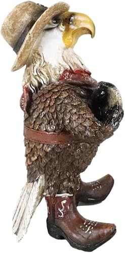 Miniatura 5 de Ebros Gift Country Western Comical Cowboy Eagle Sheriff con bufanda, sombrero y botas, estatuilla rústica de granja, decoración de águilas