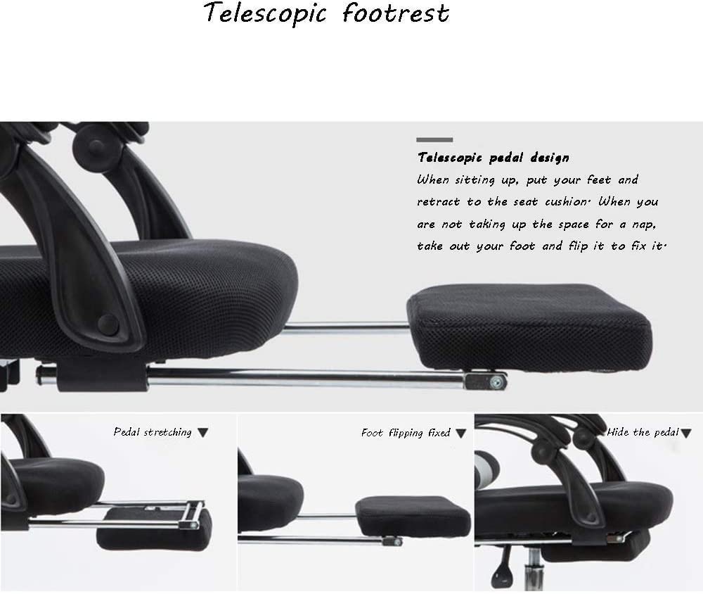 krzesło biurowe E-sport Krzesło Wykonawcze krzesło obrotowe Podnośnik z podnóżkiem Krzesło obrotowe z siatki Ergonomiczne rozkładane krzesło biurowe z wysokim oparciem (kolor: szary) needed