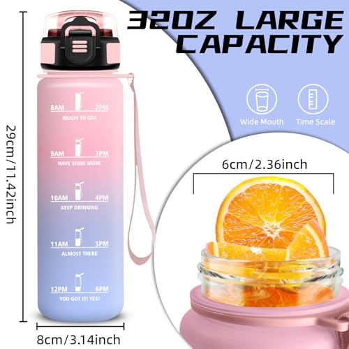 Trinkflasche- 1l- Trinkflasche Sport, Wasserflasche mit Strohhalm, Leicht zu Reinigen, Wasserflasche Auslaufsicher… – Ansicht 4