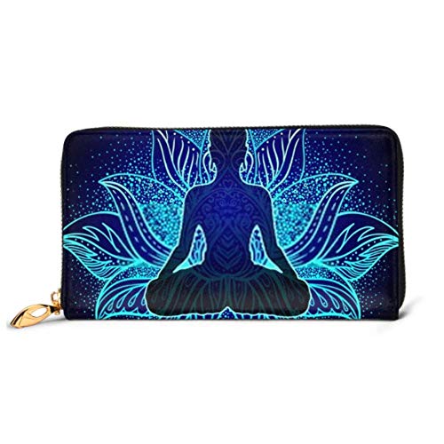 Preisvergleich Produktbild JHGFG Mode Handtasche Reißverschluss Brieftasche Chakra Konzept Innere Liebe Licht Frieden Telefon Kupplung Geldbörse Abendkupplung Blockieren Leder Brieftasche Multi Card Organizer