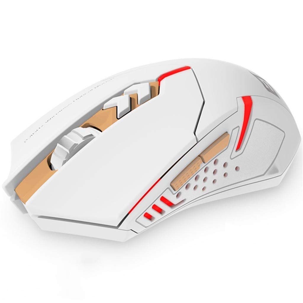 RajoNN Mouse Mouse Wireless, Mouse da Gioco per Computer Ottico a LED con Ricevitore, 5 DPI Regolabili Fino a 2400 DPI, per Notebook PC Laptop, Risparmio Energetico (Colore : Bianca)