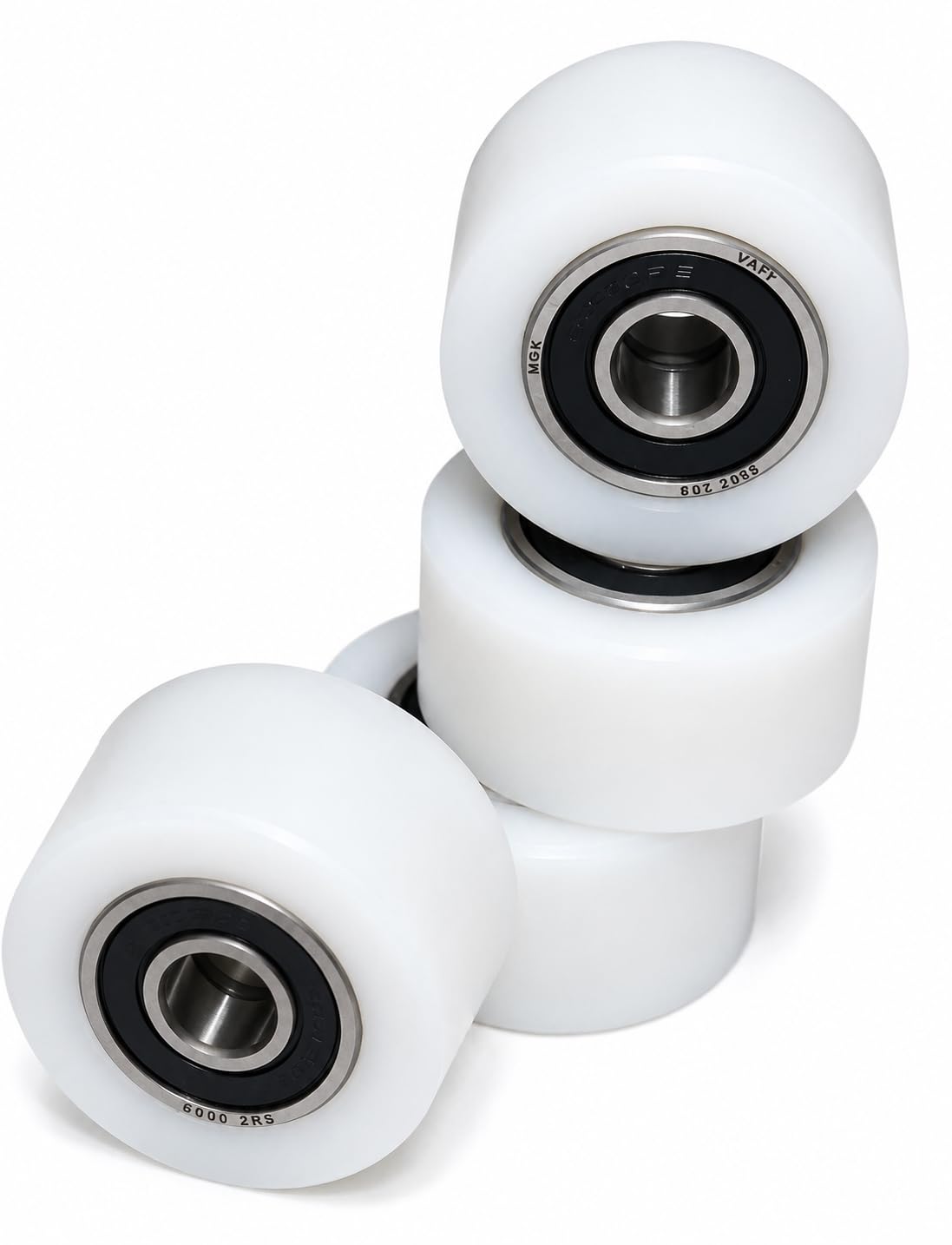 Smart Machines - Lot de 4 Roulettes Industrielles en Nylon - Diamètre : 40 mm - Largeur : 20 mm - Roulement de 10 mm - Auto-lubrifiant, Réduction du Bruit - Montage sur Plaque - 25 kg - Sol Dur