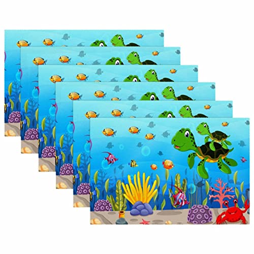 Set de table pieuvre Sealife antidérapant et résistant pour décoration de table - 6