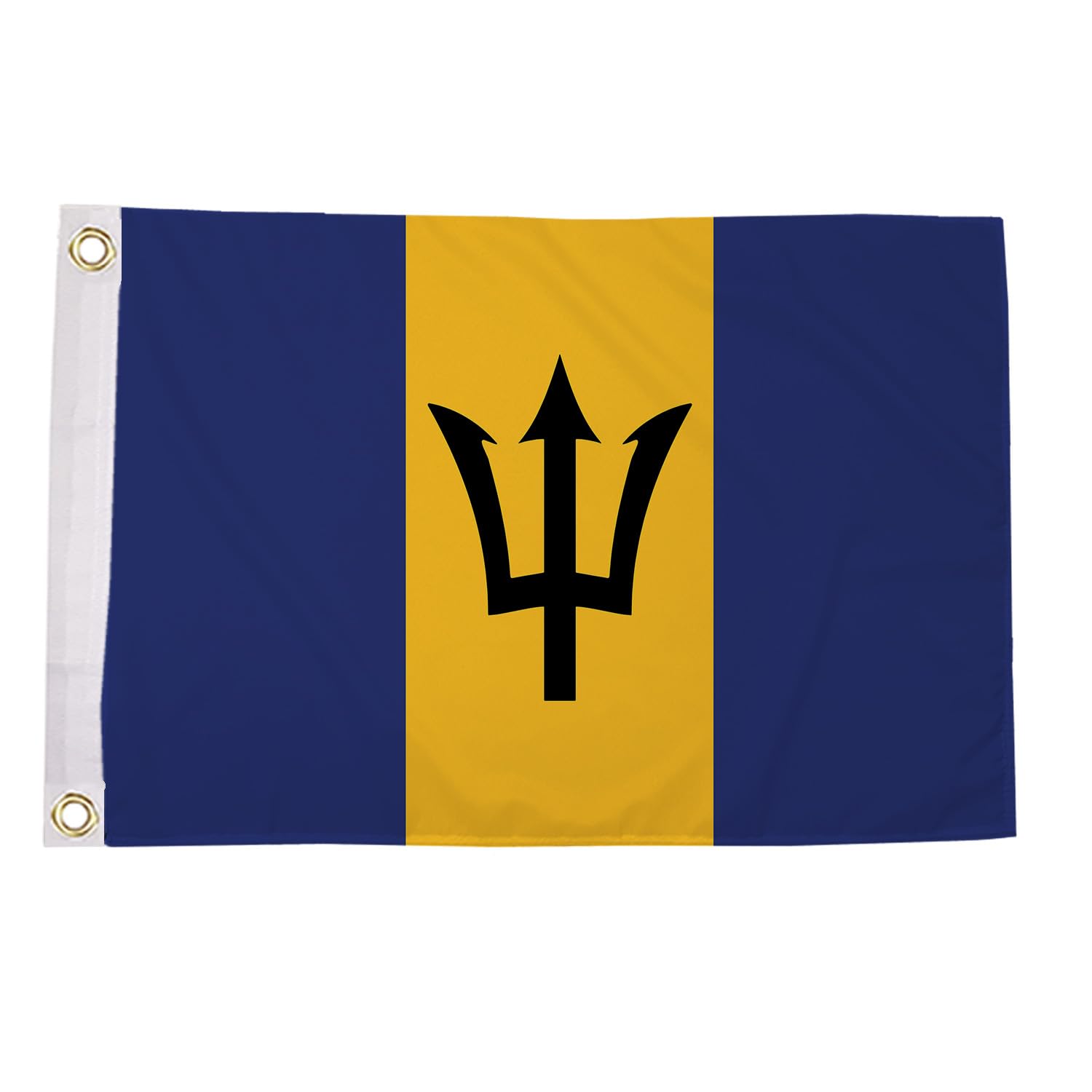 Flagtex Barbados Flag 18x12 Inch, Eyelets, Small National Polyester Flag — image 1