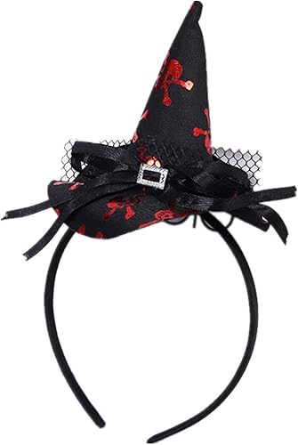 Miniatura 1 de WINZIK - Diadema para el cabello con diseño de sombrero pequeño de bruja puntiagudo de Halloween para niños, accesorios de banda para el cabello y