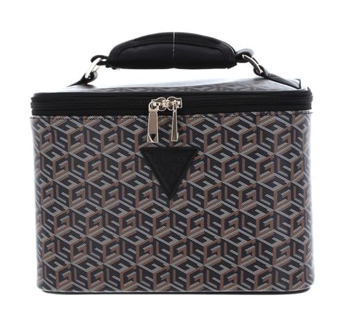 GUESS Wilder Travel Beauty Case Black Logo/Cognac