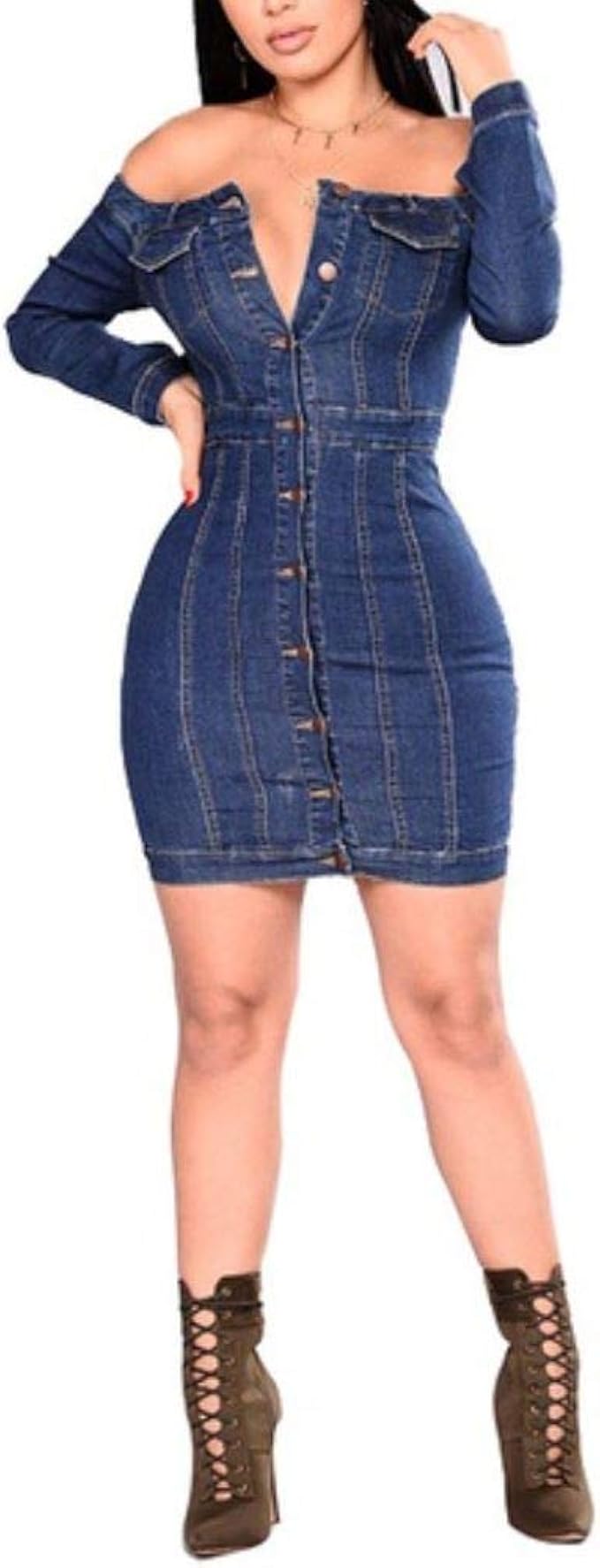 Denim jumpsuit long skirt Clearance