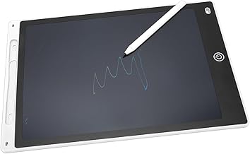 VGEBY Drawing Board, Pressure Sensitive LCD Writing Tablet with One-Touch Erase Lock Function Reusable Safe 12 Inch Color Screen with Pen Holder for Education, White