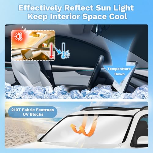 Image of KUST Car Window Shades for Ford Explorer 2020-2025 2026 Windshield Sun Shade Side Window Cover UV Block Privacy Protection Explorer Accessories for Camping Blackout Rear Back Full Set 8PCS