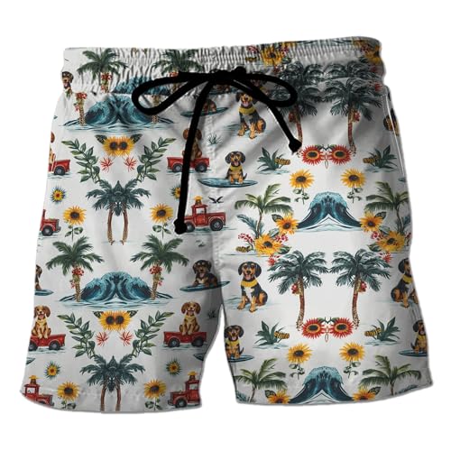 Dog Mens Swim Trunks - Dog Lover Mens Shorts Swimsuit Bathing Suit Board Shorts Men's Series 03