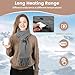 POKUSI Electric Heated Scarf for Women with Rechargeable Battery Fashion Long Neck Scarfs 3 Levels Temperature Control Washable Warmer Neck Heating Pad Scarves Cape - Grey