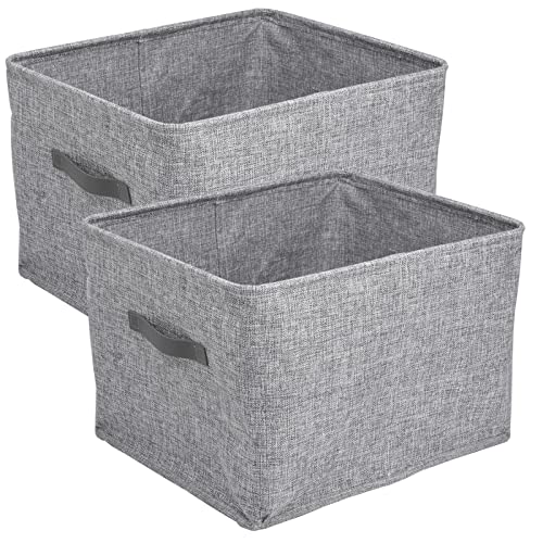 OSCENIEE 収納ボックス 大容量 折り畳み収納ボックス衣類 収納ボックス 引き出し 収納ケース 洋服収納ボックス 衣類収納ボックス おもちゃ収納 洗濯物 毛布 タオル 車用収納 高耐久性 頑丈 オックスフォード生地 取っ手付き2個 グレー大きい(L)