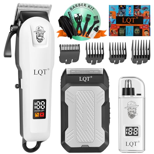 Hair Clippers for Men with LED Power Display, 3-Piece Professional Grooming Kit Includes Hair...
