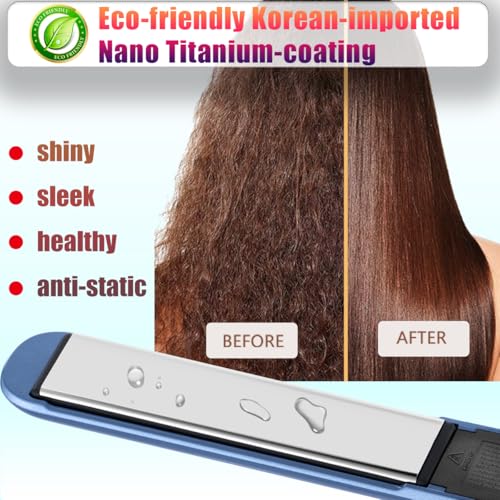 Image of NITION Nano Titanium Hair Straightener 1 inch 3D Floating Heating Plate Smooth Straightening Flat Iron for All Hair Type. MCH 10s Fast Hating Up. Travel Pouch Bag. Dual Voltage. Luxury Gift Box