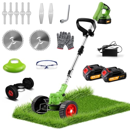 Cordless Garden Strimmers with Metal Blades, Electric...