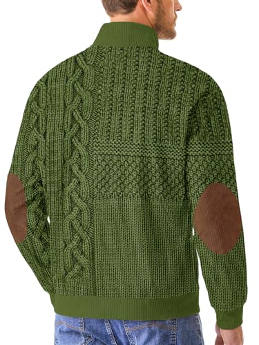 Mens Sweatshirt Retro Vintage Knit Print Sweatshirt 3D Printed Stand Up Collar Long Stand Collar Henley Button Polo4