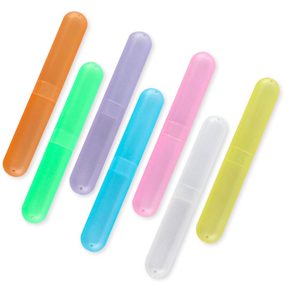 Travel Toothbrush Case,Portable Plastic Toothbrush Box Mixed Color Toothbrush Travel