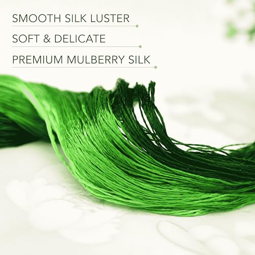 Image of MIINGGUXIUYI Mulberry Silk Floss Embroidery Thread Floss-Cross Stitch Threads China Silk Woven Jewelry Threads DIY Sewing Kits (90)