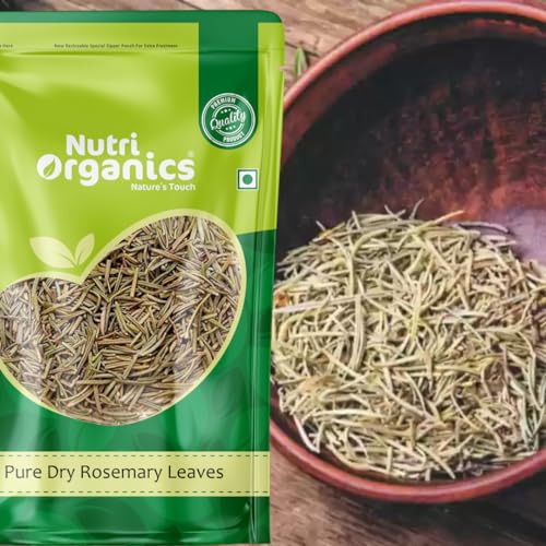 Image of NutriOrganics Rosemary Dried Leaves - 200gm | Rosemary Leaves for hair growth & Food (Pack of 2)