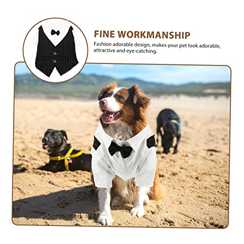 Disfraz tuxedo de boda para perros talla XXL negro miniatura 4