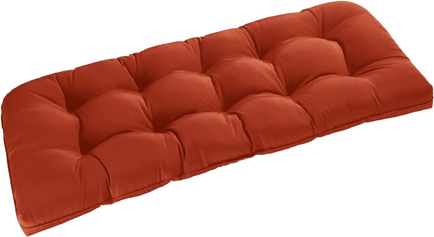 ATOOTFUSION Outdoor Chair Cushions, Waterproof Tufted Overstuffed U-Shaped Memory Foam Bench Cushion for Swing Loveseat Patio Funiture, 48" x 18" x 5" (Orange)-image-42