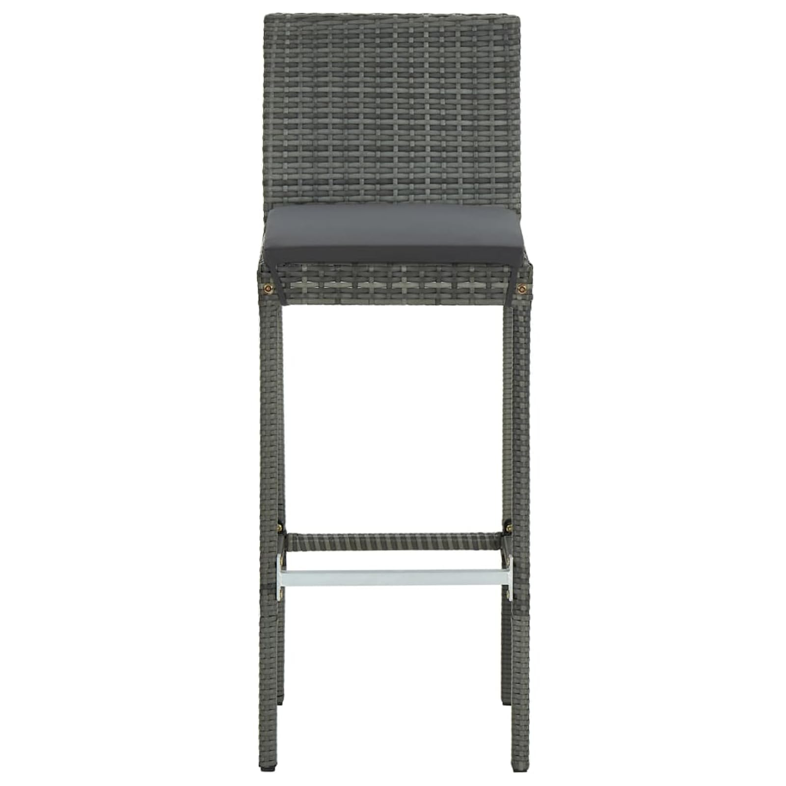 Homgoday Ensemble de bar de jardin 9 pièces avec coussins en polyrotin gris, salle à manger de jardin, meubles de jardin, ensemble de meubles de jardin, table et chaises extérieures