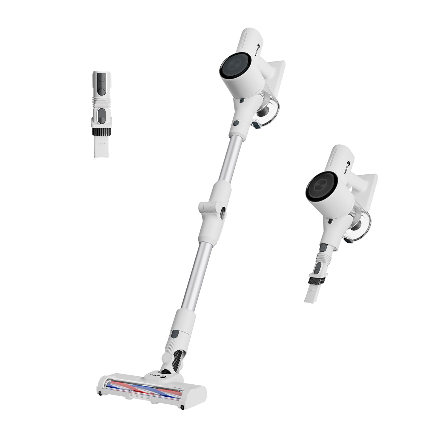 Aspiradora sin Cable Potente para Hogar y Mascotas, Aspirador Escoba 2 en 1 Ligero y Fácil de Manejar, Batería Recargable, para Suelos, Alfombras y Tapicerías, FAGOR Ares Flex