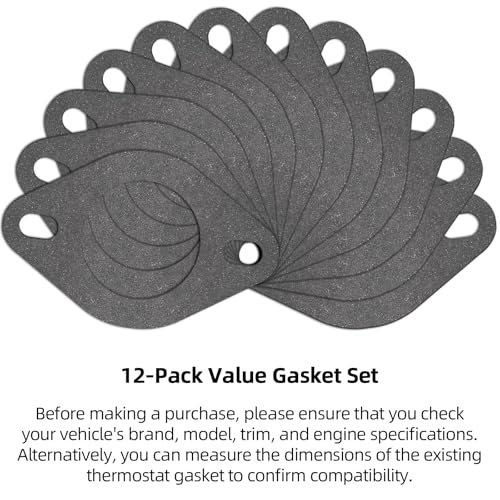 Image of (12-Pack) Calvana Thermostat Housing Gasket Replacement for 35062 Water Outlet Gasket, Automotive Replacement Gasket Sets for Most Vehicle Models