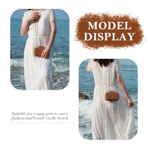Bolso pequeño tejida para mujer en rafia miniatura 2