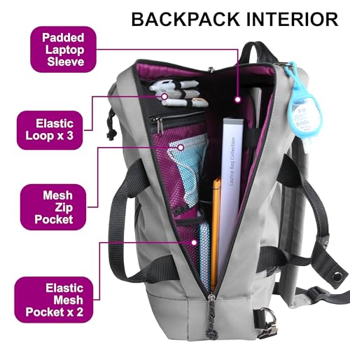 3 in 1 Laptop Backpack for Men Women, Convertible Messenger Bag Backpack Smart Business Casual Water-Resistant, Light Grey4