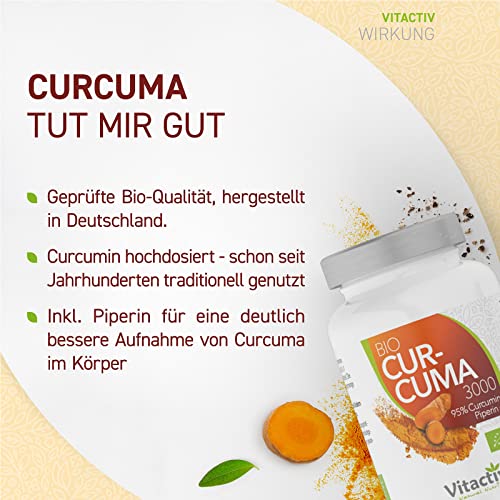 Kurkuma Kapseln Vitactiv Bio Curcuma 3000 hochdosiert