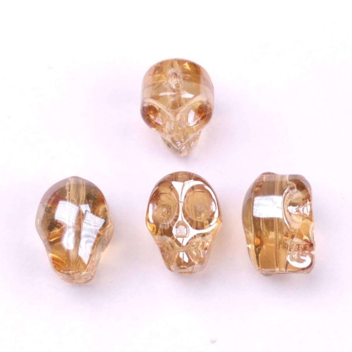 Abaodam 400 Stück Leichte Glasperlen in Totenkopfform für Selbstgemacht Schmuckherstellung Handliche Dekorative Perlen als Zubehör für Armbänder und Weihnachtsbasteln Zufällige Farbe