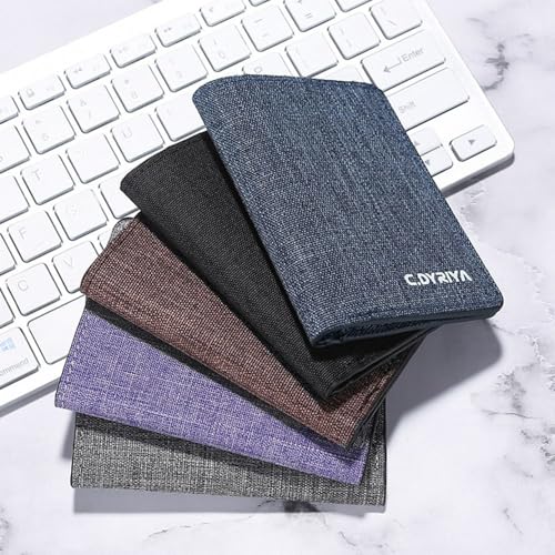 Women Men Short Wallet Card Holder Canvas Bifold Multi-purpose Zippered Purse Coin Purse3