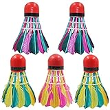 G/S 5 Stück Federball Federbälle Sport Training Outdoor Feder Ball Bälle Federball Federbälle Badmintonbälle Bälle mit Großer Elastizität und Haltbarkeit für Sport, Training, Bewegung, Unterhaltung