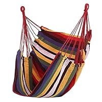 Culnflun Hängesessel, 100x130cm Hängeseil Schaukel, max. 120 kg Gartenmöbel Hängesessel Leinwand tragbare Hängematte Stuhl Regenbogenfarben(Kissen und Stöcke Nicht im Lieferumfang enthalten)
