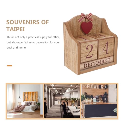 Calendrier bois cube perpétuel décoratif pour un bureau élégant - 3