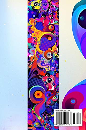 Notebook: Colorful Psychedelic Pattern, Rainbow Tie Dye Bedding, Swirls Pattern Abstract Art Blank - Image 2