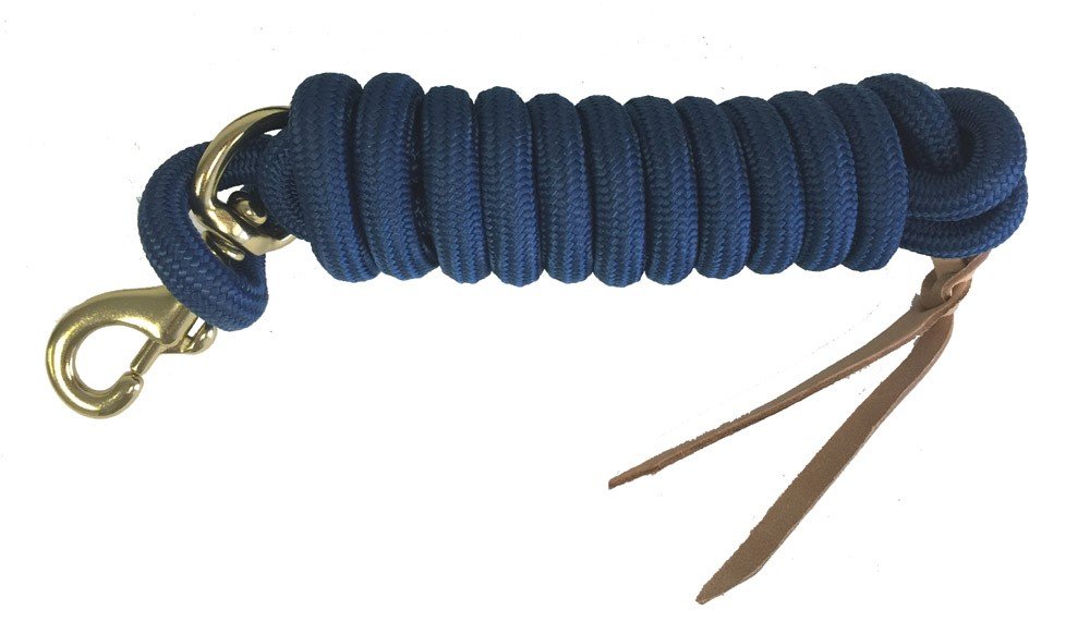 AJ Tack Wholesale 9 Foot Nylon Lead Rope - Navy Blue