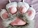 MARICROSEA Unisex Furry Paws Grey Meidum Size, Faux Fox Fur Plush Therian Paws Gloves with Claws, Halloween Cosplay Costume Accessories for Adults