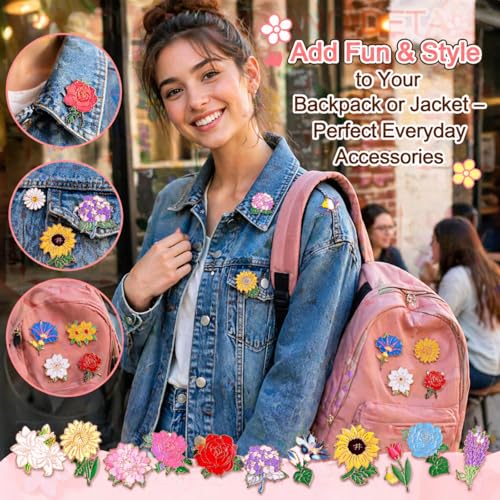 Image of Ceenna 100 Pcs Enamel Pins Bulk Lapel Pins Brooches Decoration Gift for Backpack Clothes Women Mothers Teachers Nurse