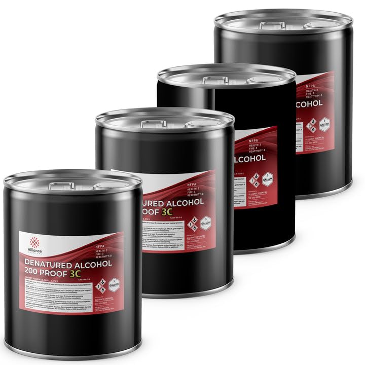 Denatured Alcohol 200 Proof 3C - 4 x 5 Gallon Pails - Versatile Industrial Solvent