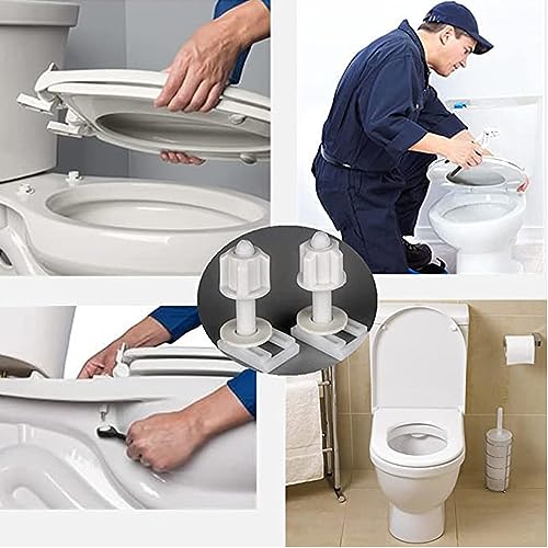 Image of MLD Soft CloseToilet Seat Hinge Bolts soft Close Screw Fixing Fitting Kit Nut bolt Toilet Seat Cover Repair bottom installation Tool Kit Set BOL4043 (1 Pair,White, Plastic)