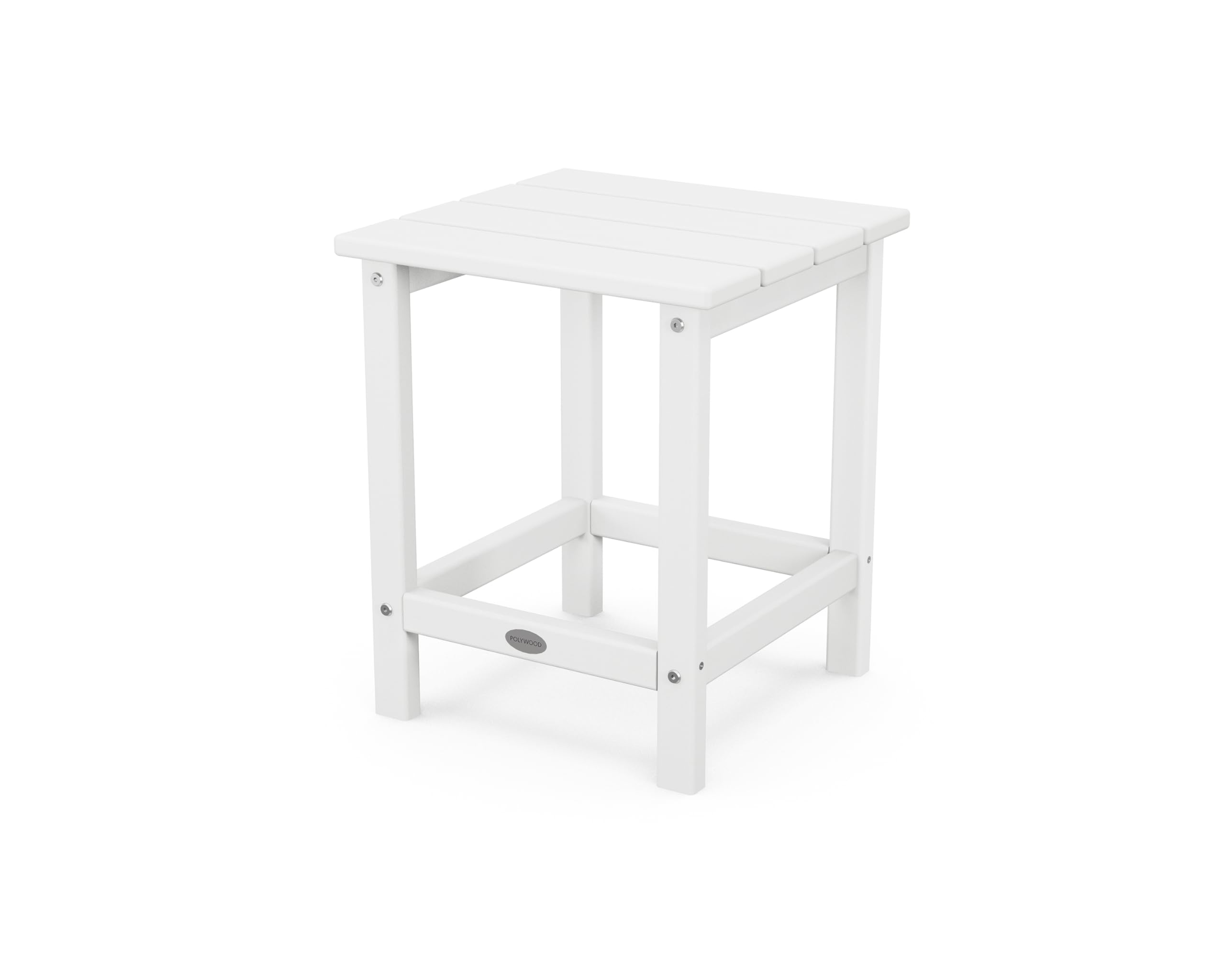 POLYWOOD Long Island 18" Side Table, White