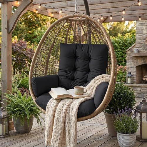 Coussin pour fauteuil suspendu en forme d'œuf pour cocooning sur terrasse